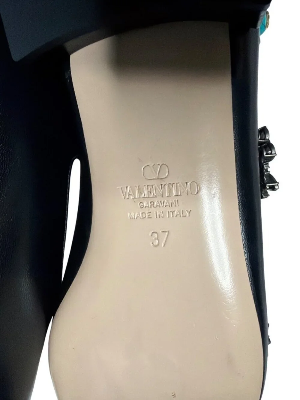 NWB Valentino Garavani Preshoes Embellished Ballet Flats Black Size 37